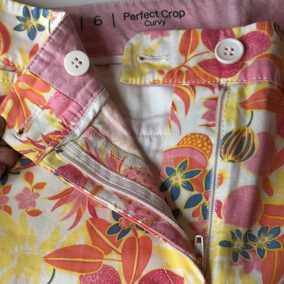 Talbots Tropical Floral Perfect Crop Pants Pink Orange Yellow Women’s Curvy 6 - Picture 12 of 12